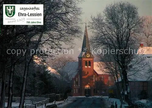 AK / Ansichtskarte Ehra Lessien Kirche Winterlandschaft Ehra Lessien