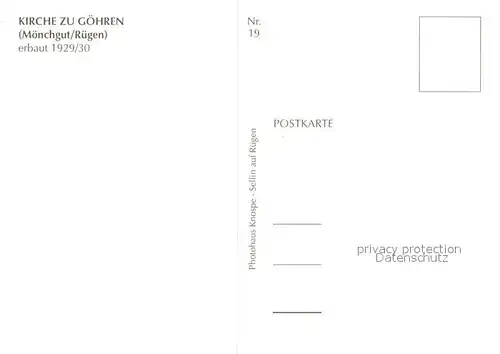 AK / Ansichtskarte Goehren_Ruegen Kirche  Goehren Ruegen