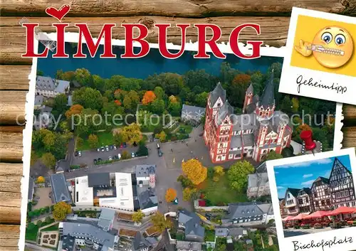 AK / Ansichtskarte Limburg_Lahn Fliegeraufnahme Bischofsplatz Limburg_Lahn