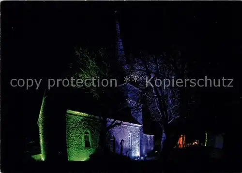 AK / Ansichtskarte Gelmeroda Autobahnkirche Nacht Gelmeroda