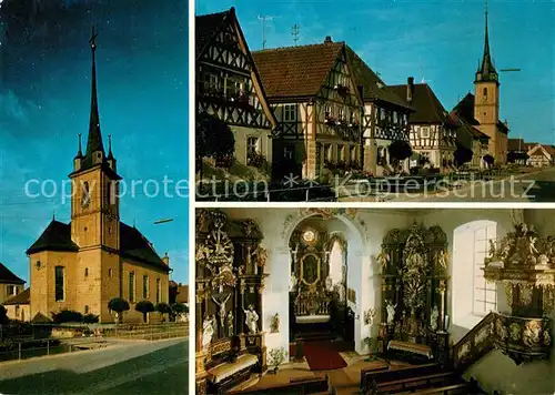 AK / Ansichtskarte Kleukheim Pfarrkirche Stadtansicht Kleukheim