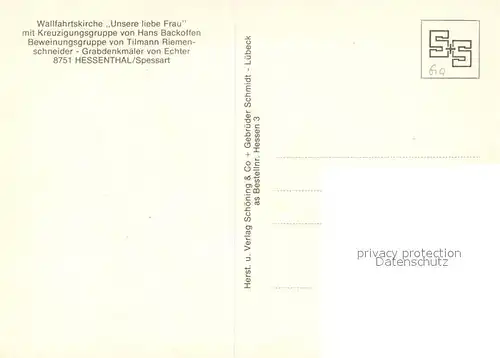 AK / Ansichtskarte Hessenthal_Spessart Wallfahrtskirche Unsere liebe Frau Hessenthal Spessart