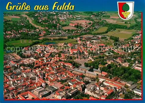 AK / Ansichtskarte Fulda Fliegeraufnahme Dom Stadtschloss Stadtpfarrkirche Fulda