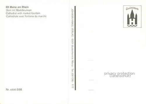 AK / Ansichtskarte Mainz_Rhein Dom Marktbrunnen  Mainz Rhein