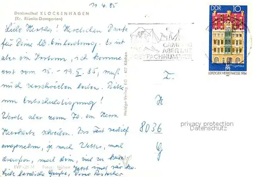 AK / Ansichtskarte Klockenhagen Denkmalhof Klockenhagen