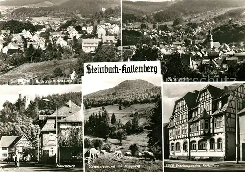 AK / Ansichtskarte Steinbach_Hallenberg Panorama Blick zur Hallenburg Kanzlersgrund Ruppberg Landschaft Natur FDGB Erholungsheim Fortschritt Fachwerkhaus Steinbach_Hallenberg