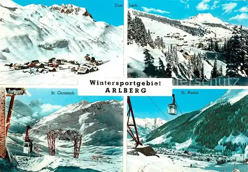 AK / Ansichtskarte Arlberg Wintersportgebiet Zuers Lech St Christoph St Anton Alpenpanorama Arlberg
