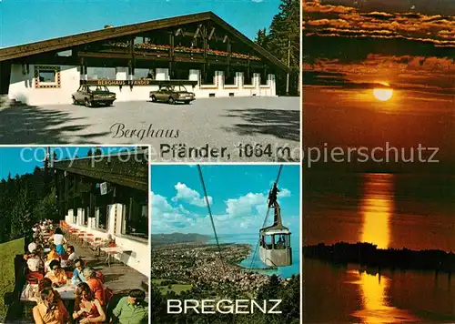 AK / Ansichtskarte Bregenz_Vorarlberg Berghaus Pfaender Bergbahn Sonnenuntergang ueber Lindau Bodensee Bregenz Vorarlberg