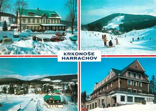AK / Ansichtskarte Harrachov_Harrachsdorf Wintersportplatz Riesengebirge Berghotel Restaurant Harrachov Harrachsdorf