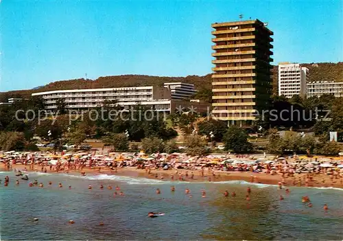 AK / Ansichtskarte Slatni_Pjasazi Ansicht vom Meer aus Strand Hotels Slatni_Pjasazi