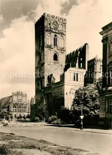 AK / Ansichtskarte Frankfurt_Oder Marienkirche mit Rathaus Frankfurt Oder