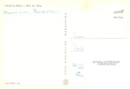 AK / Ansichtskarte Ranis Blick zur Burg Ranis