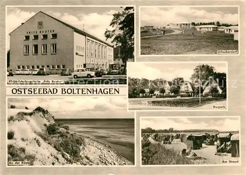 AK / Ansichtskarte Boltenhagen_Ostseebad FDGB Erholungsheim Fritz Reuter Urlauberdorf Bungalows Kurpark Kueste Strand Boltenhagen_Ostseebad