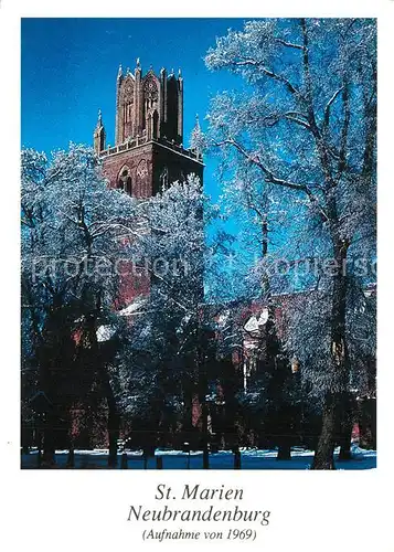 AK / Ansichtskarte Neubrandenburg St Marien Kirche im Winter Neubrandenburg