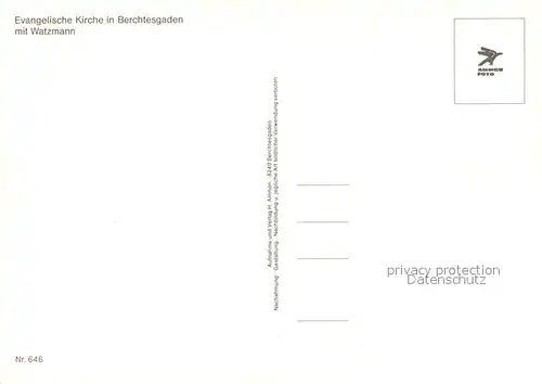 AK / Ansichtskarte Berchtesgaden Evangelische Kirche mit Watzmann Berchtesgadener Alpen Berchtesgaden
