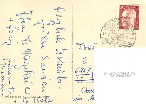 AK / Ansichtskarte Waldkatzenbach Hotel Restaurant Turm Landschaftspanorama Waldkatzenbach