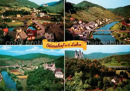 AK / Ansichtskarte Obernhof_Lahn Panorama Lahntal mit Kloster Arnstein Obernhof_Lahn