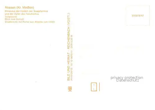 AK / Ansichtskarte Nossen Ehrenmal Helden der Sowjetarmee Opfer Faschismus Schloss Nossen