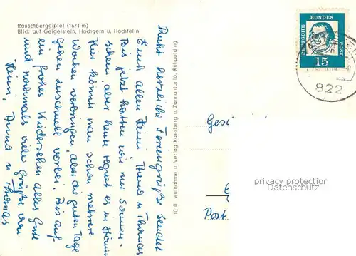 AK / Ansichtskarte Hochfelln_Ruhpolding Rauschberggipfel Geigelstein Hochgern Hochfelln Ruhpolding