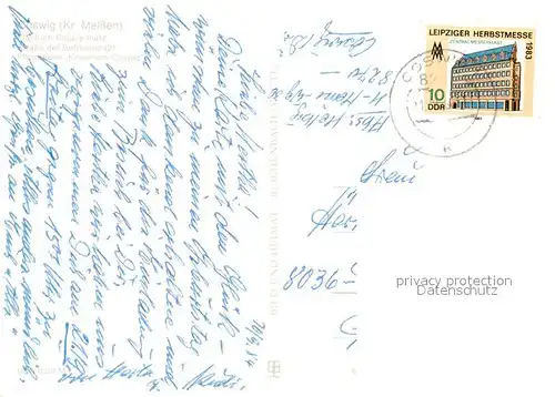 AK / Ansichtskarte Coswig_Sachsen Friedrich Engels Platz Strasse der Befreiung  Coswig Sachsen