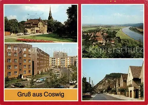 AK / Ansichtskarte Coswig_Sachsen Friedrich Engels Platz Wilhelm Florin Strasse Coswig Sachsen