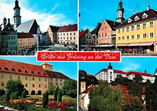AK / Ansichtskarte Freising_Oberbayern Marktplatz Park Schloss Freising Oberbayern