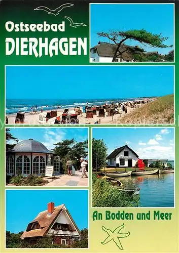 AK / Ansichtskarte Dierhagen_Ostseebad Strand Wandelhalle Bootshafen Dierhagen_Ostseebad