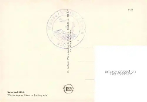 AK / Ansichtskarte Wasserkuppe_Rhoen Fuldaquelle Wasserkuppe Rhoen