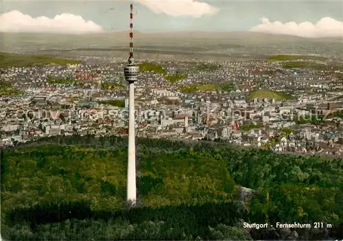 AK / Ansichtskarte Stuttgart Fliegeraufnahme Fernsehturm Stuttgart