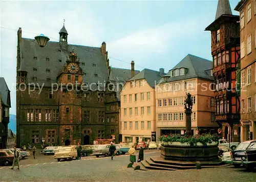 AK / Ansichtskarte Marburg_Lahn Marktplatz Rathaus Marburg_Lahn