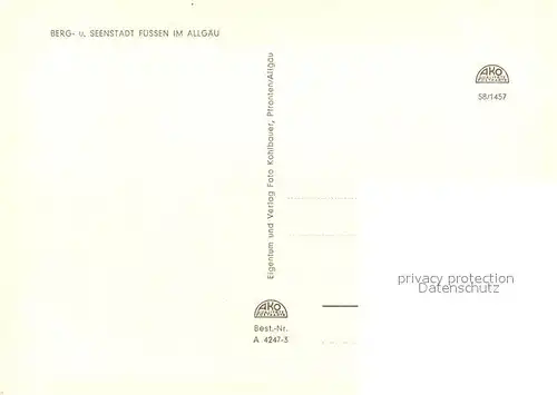 AK / Ansichtskarte Fuessen_Allgaeu Panorama Fuessen Allgaeu