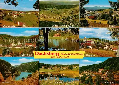 AK / Ansichtskarte Dachsberg_Suedschwarzwald Wolpadingen Wittenschwand Urberg Vogelbach Klosterweiher Hierbach Albsee Hierholz Campingplatz Dachsberg Suedschwarzwald