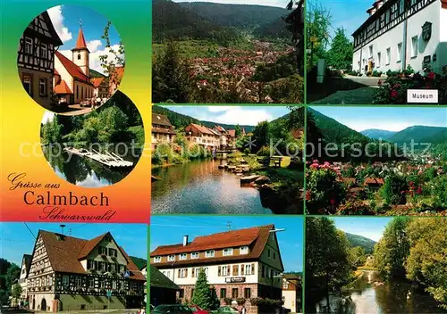 AK / Ansichtskarte Calmbach_Enz Panorama Museum Fachwerkhaeuser Gastwirtschaft Calmbach Enz