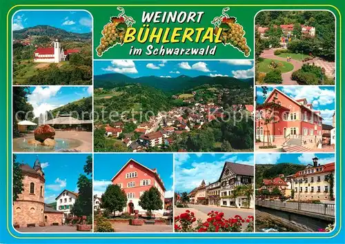 AK / Ansichtskarte Buehlertal Kirche Brunnen Panorama Park Motive Buehlertal