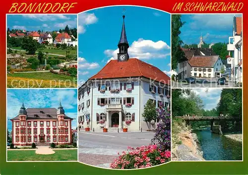 AK / Ansichtskarte Bonndorf_Schwarzwald Park Schloss Rathaus Bruecke Bonndorf Schwarzwald