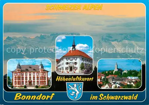 AK / Ansichtskarte Bonndorf_Schwarzwald Schloss Rathaus Kirche Bonndorf Schwarzwald