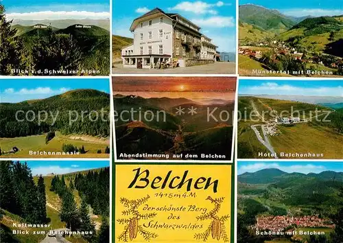 AK / Ansichtskarte Belchen_Baden Schweizer Alpen Muenstertal Abendstimmung Hotel Belchenhaus Kaltwasser Schoenau Belchen_Baden