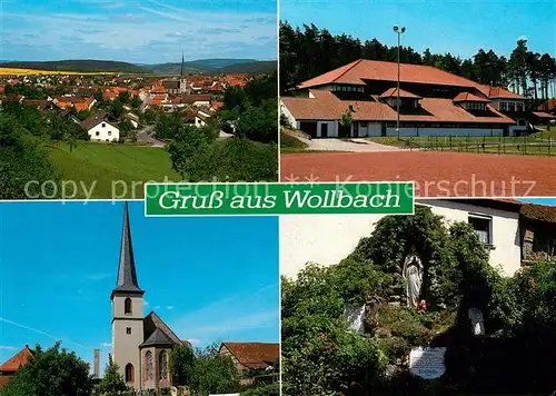 AK / Ansichtskarte Wollbach_Bad_Neustadt Stadtblick Halle Kirche Mariengrotte Wollbach_Bad_Neustadt