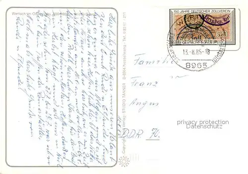 AK / Ansichtskarte Wertach mit Gruenten Wertach