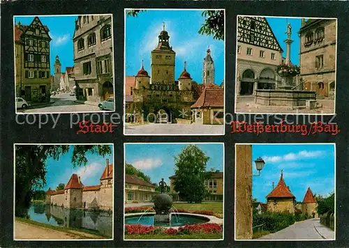 AK / Ansichtskarte Weissenburg_Bayern Gasse Stattor Brunnen Schloss Tuerme Weissenburg Bayern