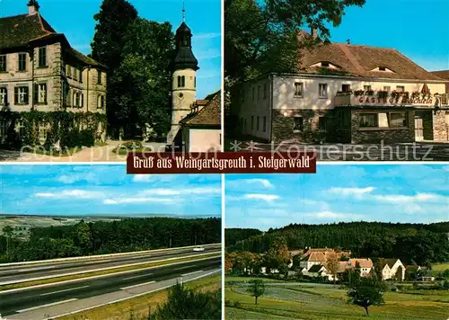 AK / Ansichtskarte Weingartsgreuth Schloss Gasthaus Autobahn Panorama Weingartsgreuth