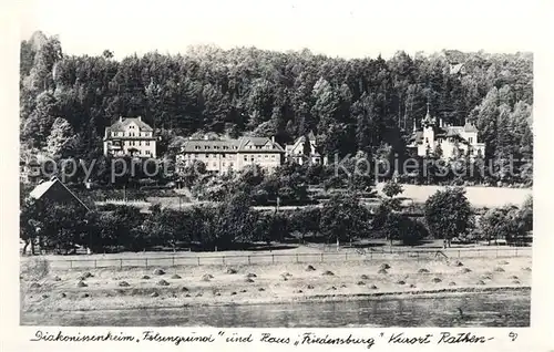 AK / Ansichtskarte Rathen_Saechsische Schweiz Diakonissenheim Felsengrund Haus Friedensburg Rathen Saechsische Schweiz