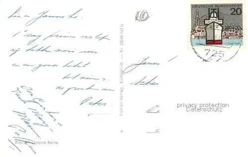 AK / Ansichtskarte Leonberg_Wuerttemberg Ortsansicht mit Kirche Franckh Chronik Karte Leonberg Wuerttemberg