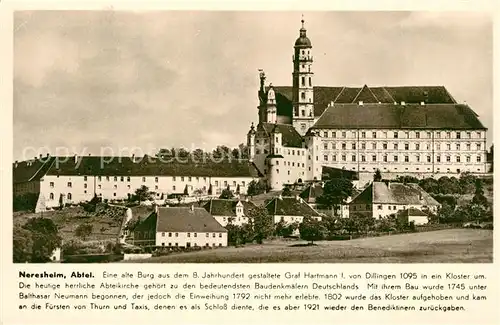 AK / Ansichtskarte Neresheim Abtei Franckh Chronik Karte Neresheim