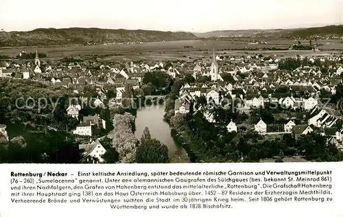 AK / Ansichtskarte Rottenburg_Neckar Panorama Fliegeraufnahme Chronik Rottenburg Neckar