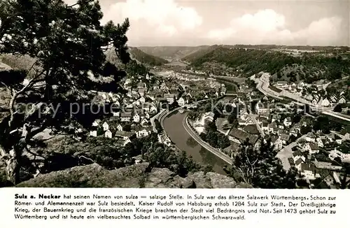 AK / Ansichtskarte Sulz_Neckar Panorama Franckh Chronik Karte Sulz Neckar