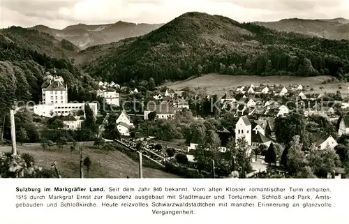 AK / Ansichtskarte Sulzburg_Freiburg Panorama Markgraefler Land Chronik Sulzburg Freiburg