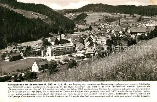 AK / Ansichtskarte Tennenbronn Panorama Bernecktal Franckh Chronik Karte Tennenbronn
