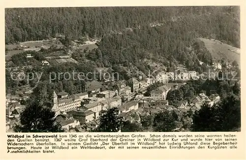 AK / Ansichtskarte Bad_Wildbad Panorama Kurort Schwarzwald Franckh Chronik Karte Bad_Wildbad