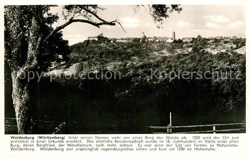 AK / Ansichtskarte Waldenburg_Wuerttemberg Panorama Franckh Chronik Karte Waldenburg Wuerttemberg